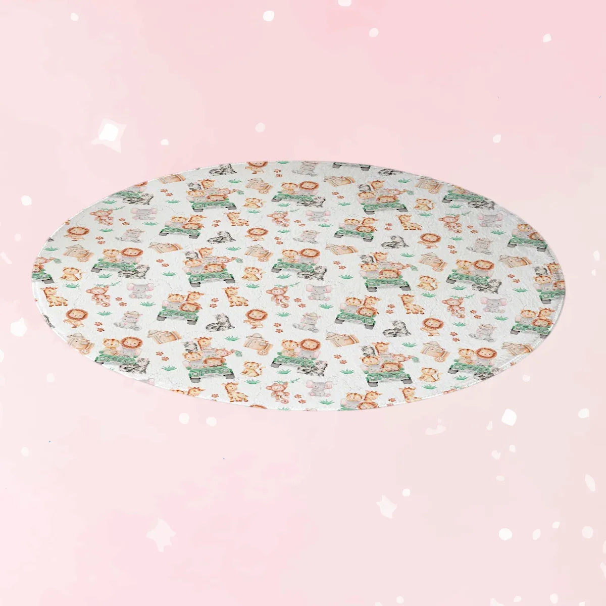 Sweet Safari Round Floor Mat - Puppy's Aesthetics