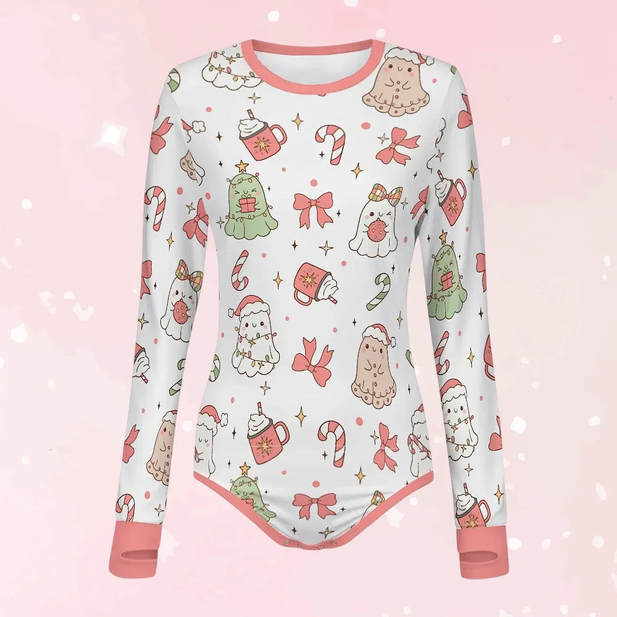 Ghostly Holiday Long Sleeve CuddleSuit - Puppy's Aesthetics