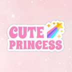 Cute Princess Rainbow Vinyl Sticker
