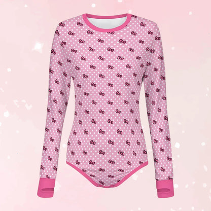Sweet Bow Long Sleeve CuddleSuit - Puppy's Aesthetics