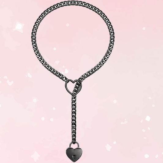 Heart Slip Chain Lock With Key (Colors)