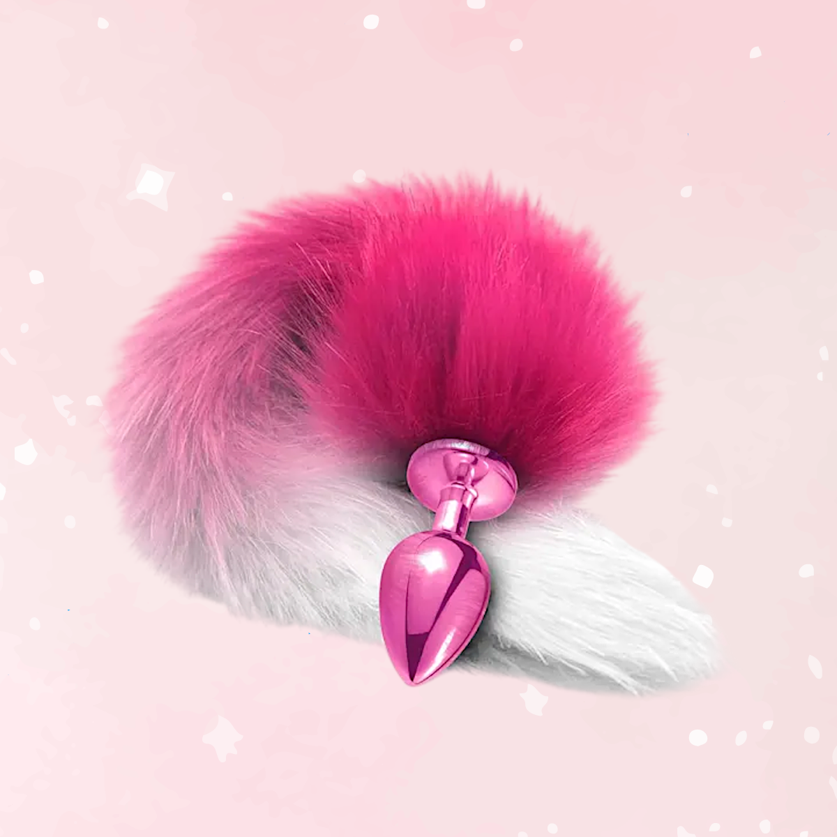Metal Pink Butt Plug Fur Tail