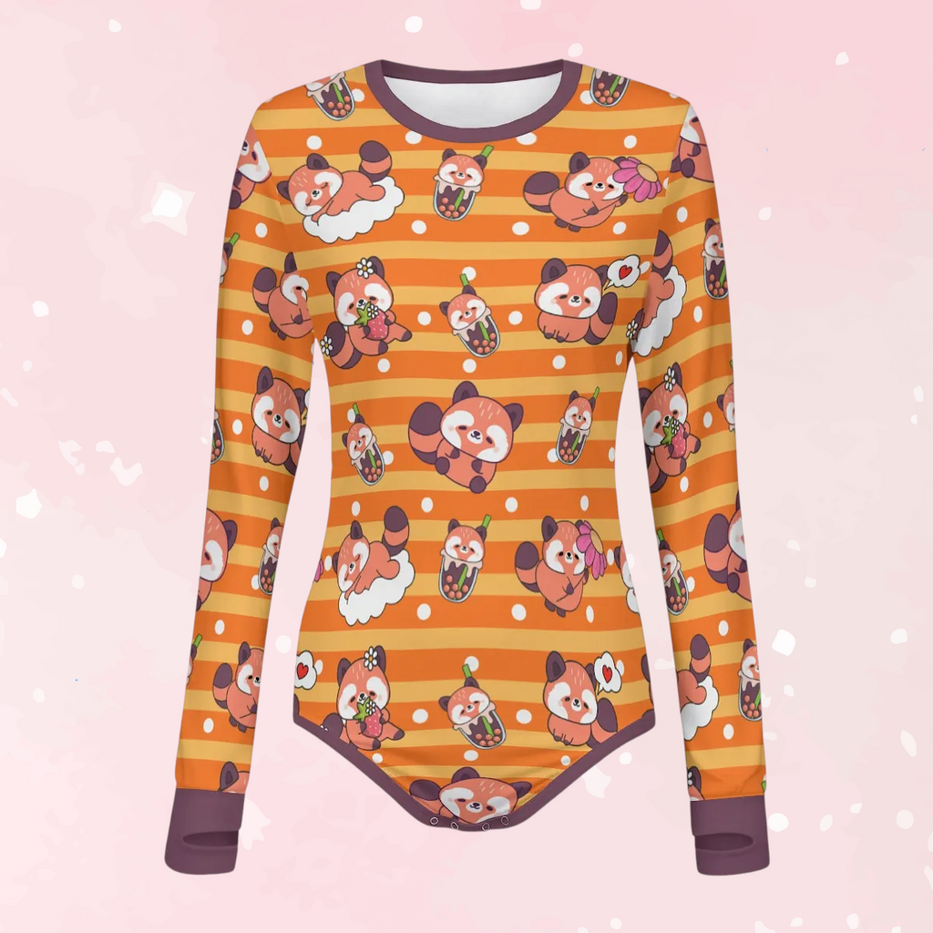 Sweet Panda Long Sleeve CuddleSuit