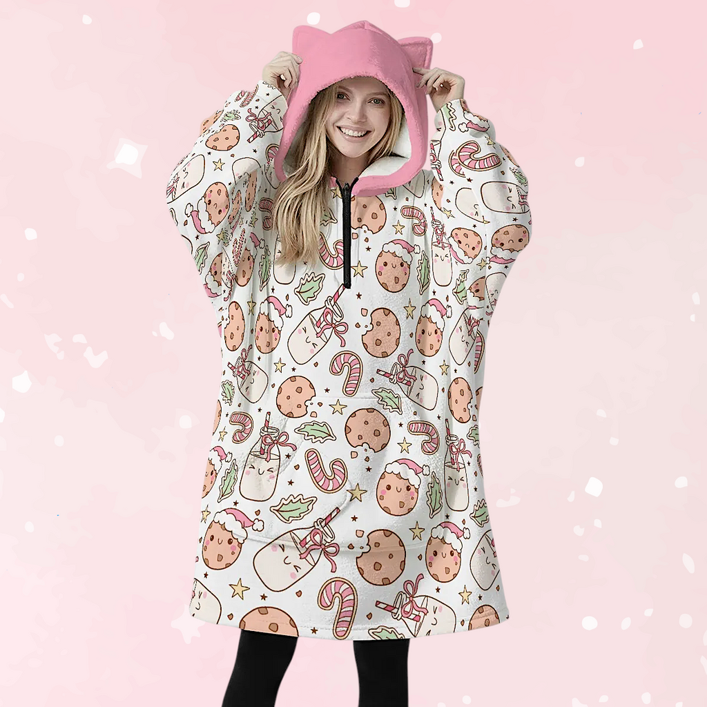 Sugar Snuggle Milk n’ Cookies Ears Hoodie Blanket