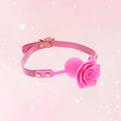Malibu Rose Silicone Ball Gag - Puppy's Aesthetics