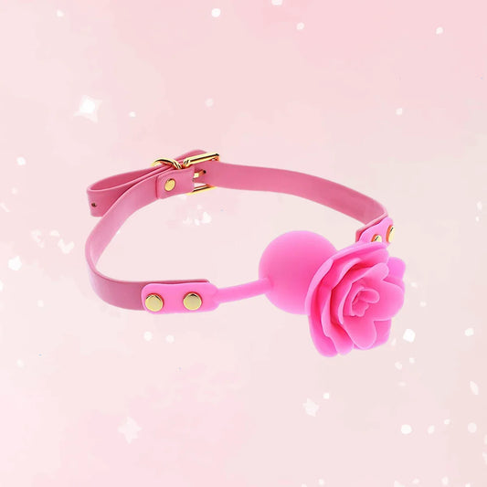 Malibu Rose Silicone Ball Gag - Puppy's Aesthetics
