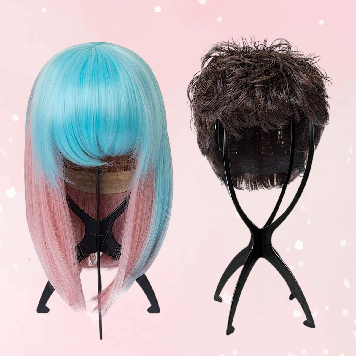 Plastic Wig Stand - Black