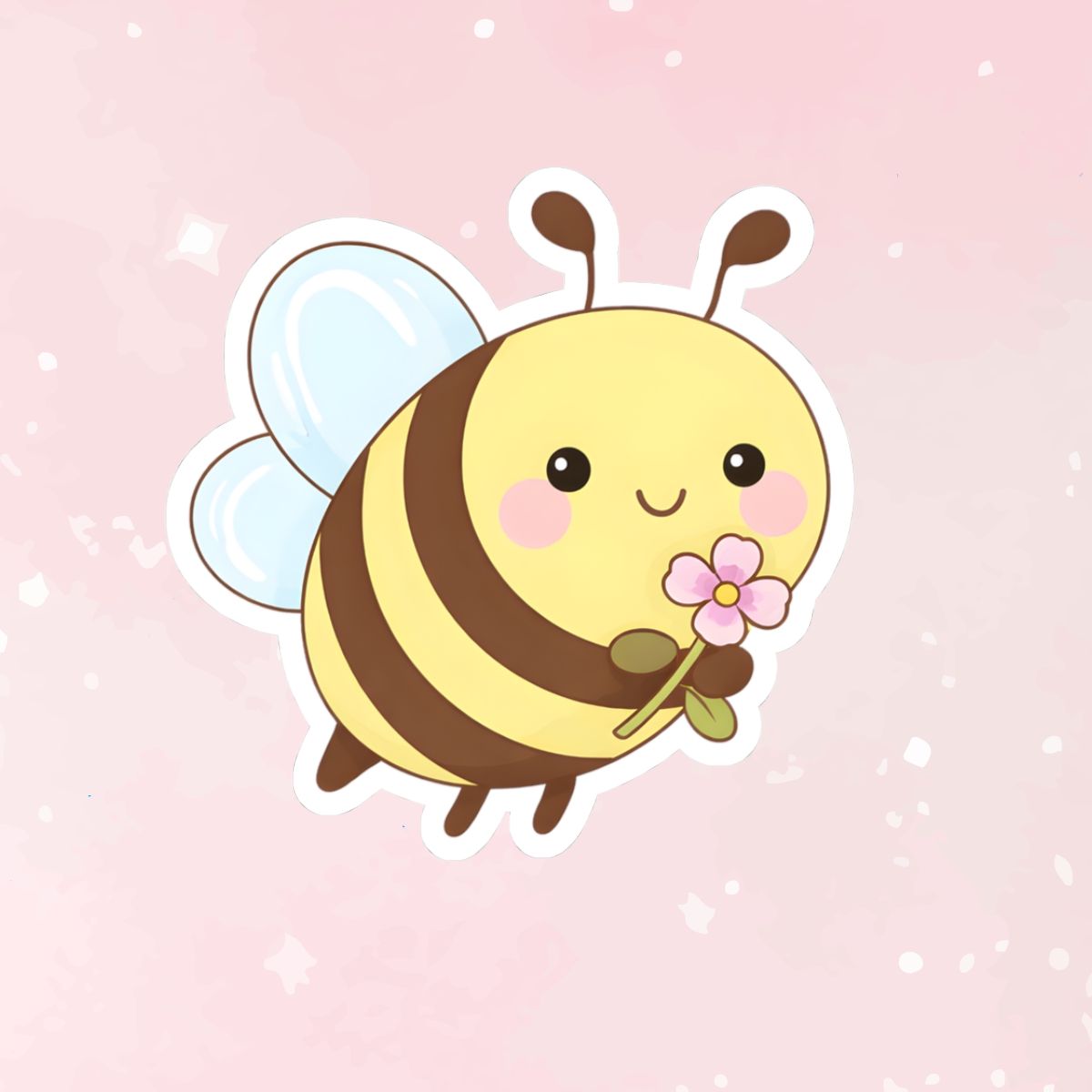 Cute Chubby Bee Kiss-Cut Sticker - Puppy's Aesthetics