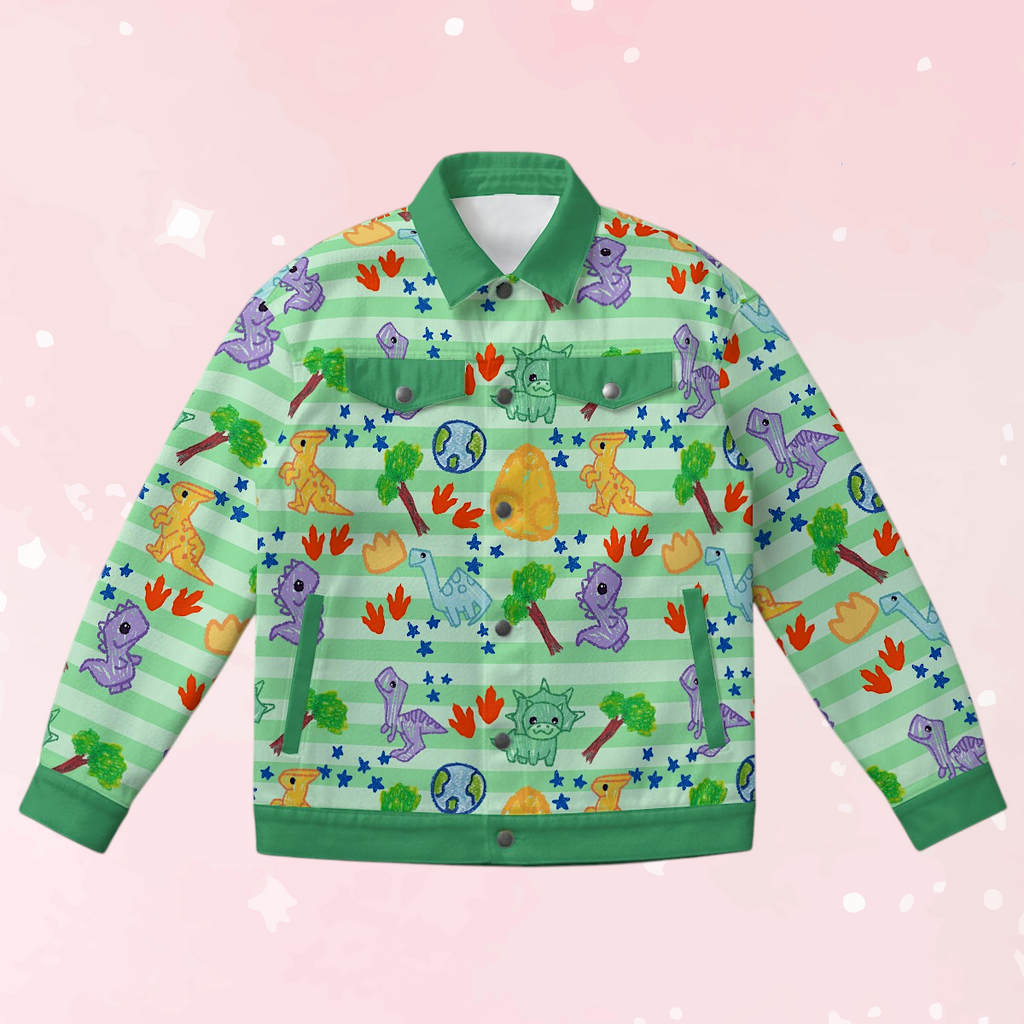 Dino Doodles Unisex Collared Jacket