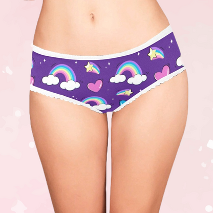 Purple Rainbow Briefs Panties