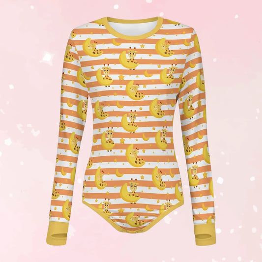 Moonbeam Giraffe Long Sleeve CuddleSuit - Puppy's Aesthetics