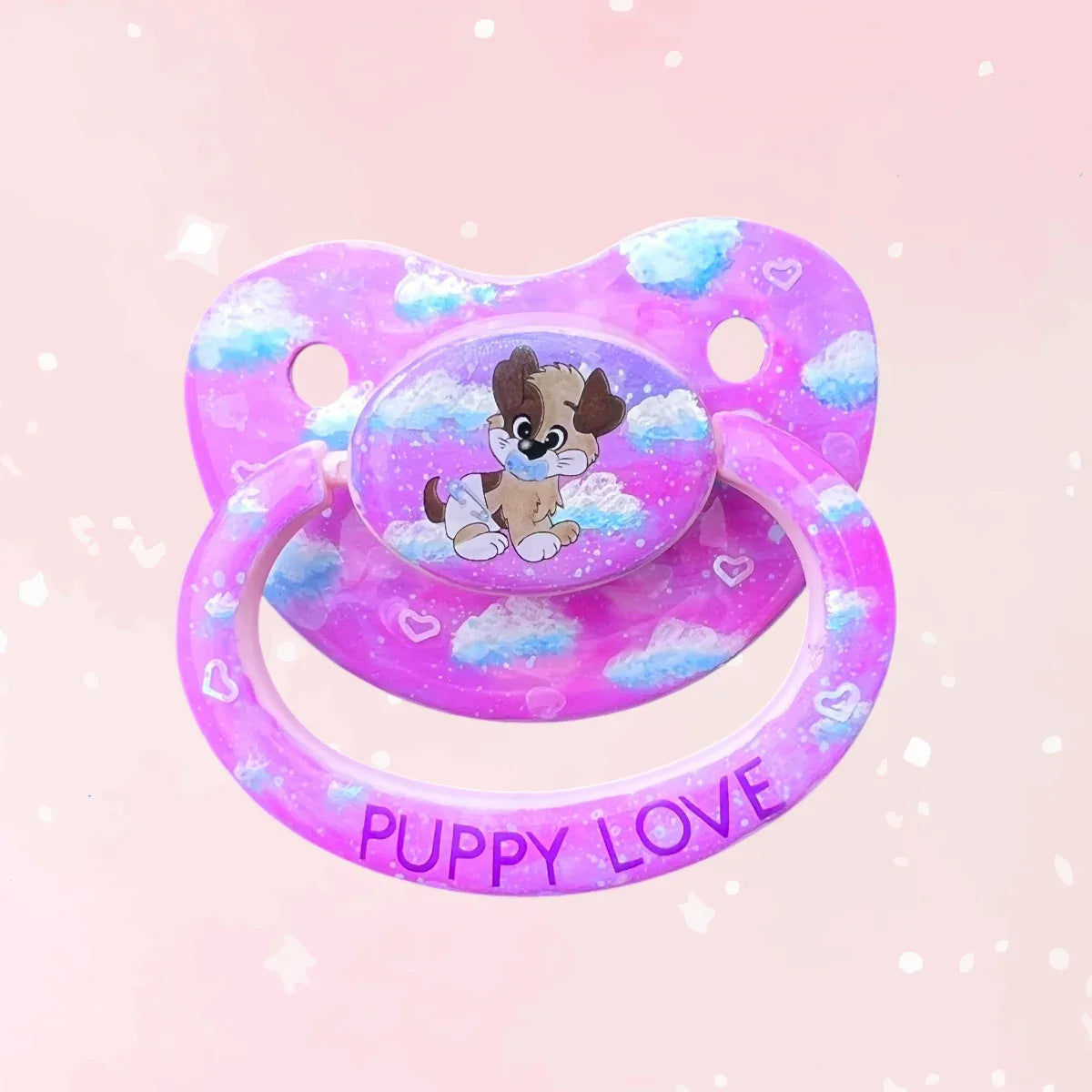 Hand Painted Adult Pacifier - Puppy Love - Puppy's Aesthetics