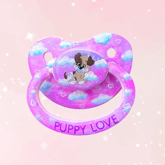 Hand Painted Adult Pacifier - Puppy Love - Puppy's Aesthetics
