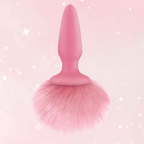 Pink Bunny Tails Silicone Butt Plug
