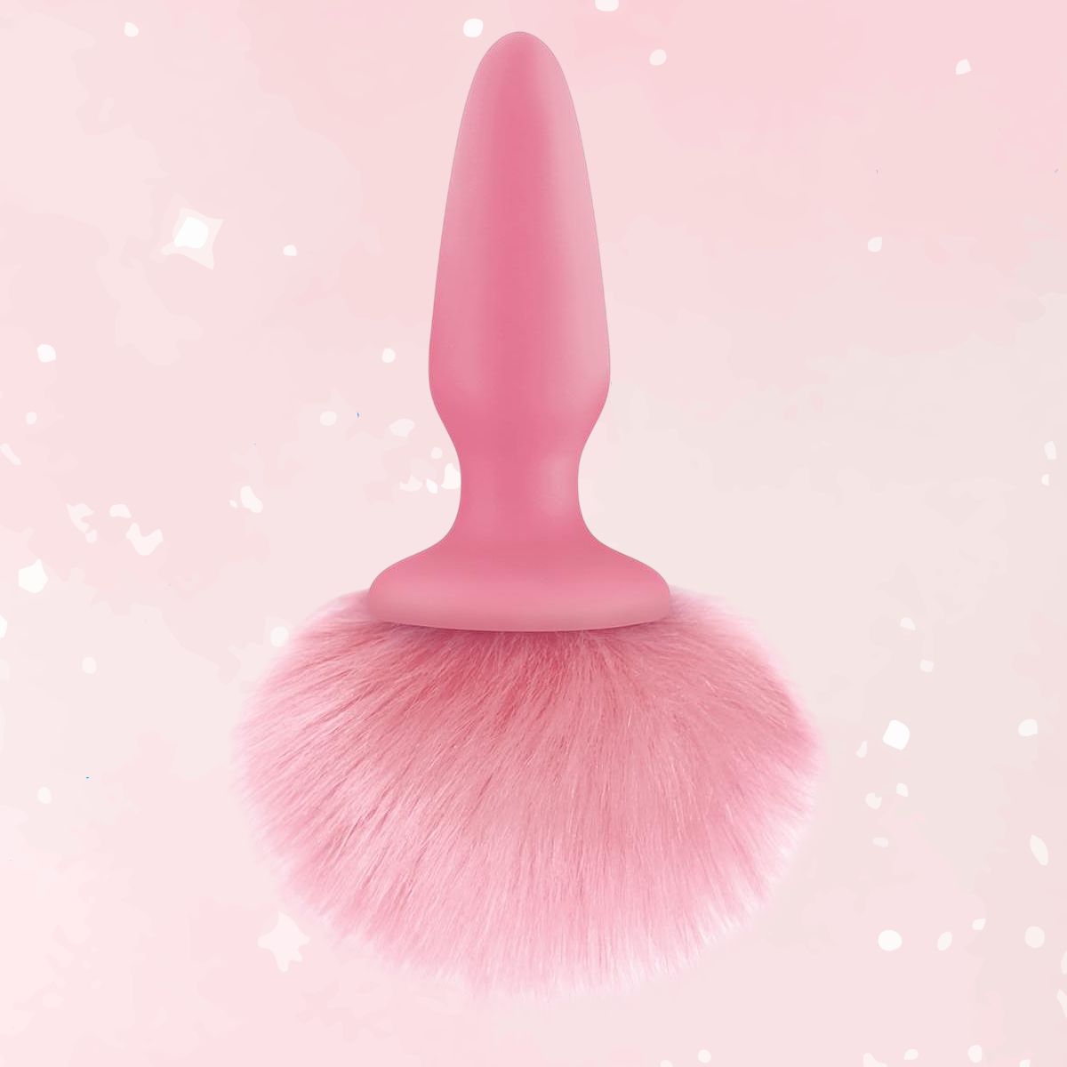 Pink Bunny Tails Silicone Butt Plug