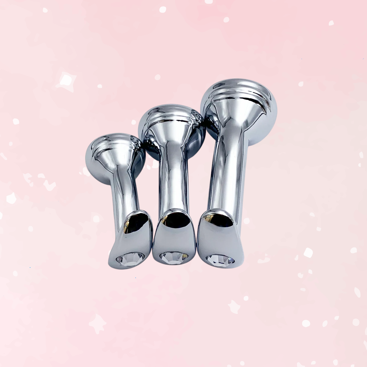 Gem Base Sleek Tapered Stainless Steel Anal Plug