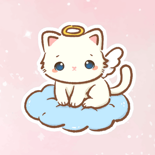 Kawaii Angel Kitty Kiss-Cut Sticker - Puppy's Aesthetics