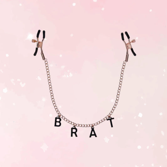 Brat Nipple Clamps Gold & Black - Puppy's Aesthetics