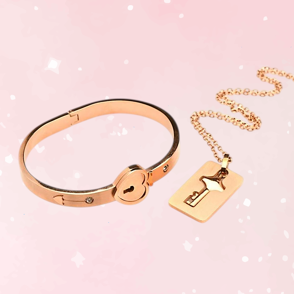 Locking Bracelet & Key Necklace