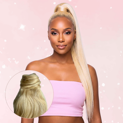 Bleach Blonde Human Hair Ponytail