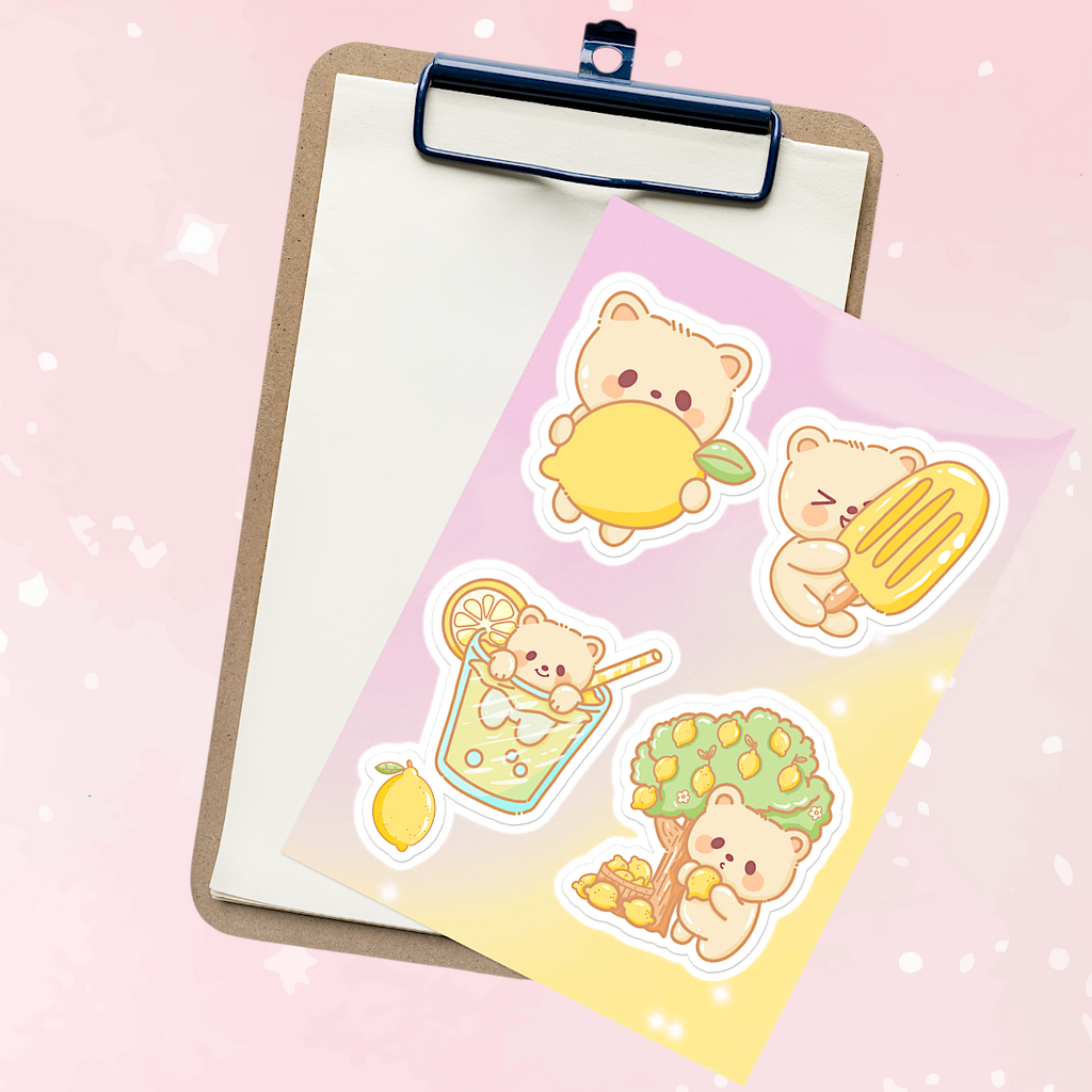 Lil Lemon Bears Sticker Sheet - Puppy's Aesthetics