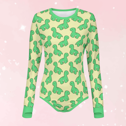 Kawaii Dinosaur Long Sleeve CuddleSuit