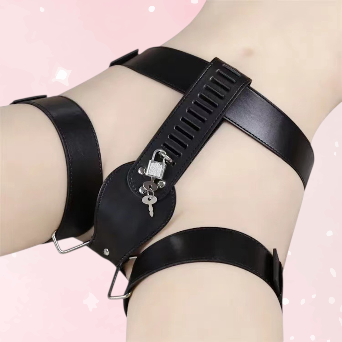 Lock & Hold Leather Chastity Harness