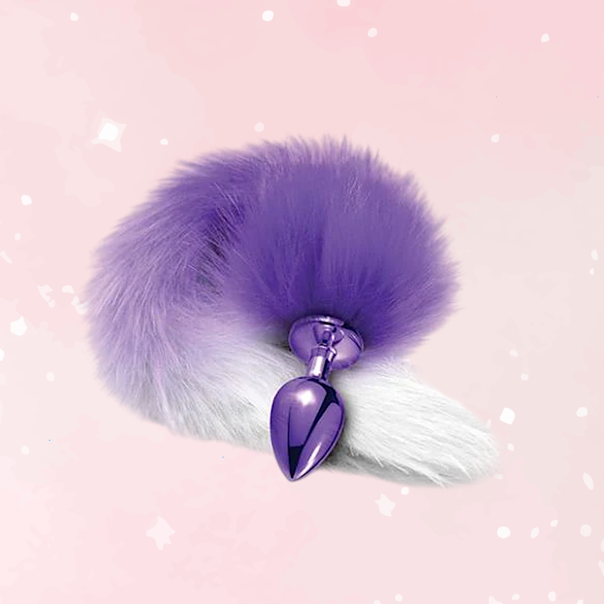 Metal Butt Plug Purple Fur Tail