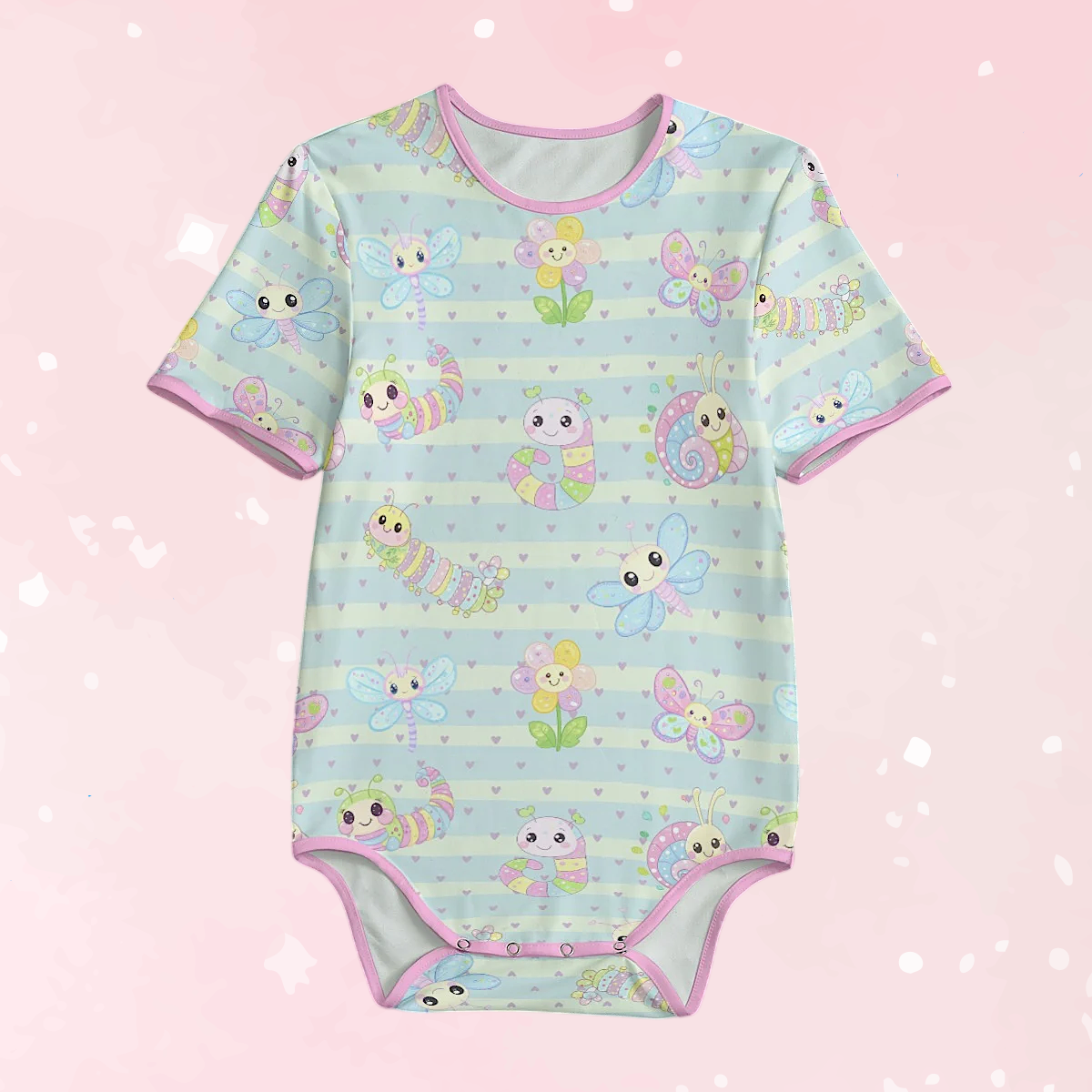 Buggy Blossom Striped Adult Cuddlesuit
