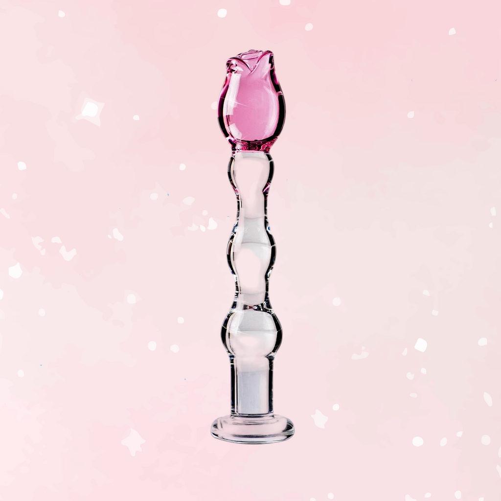 Icicles Rose Hand Blown Glass Massager