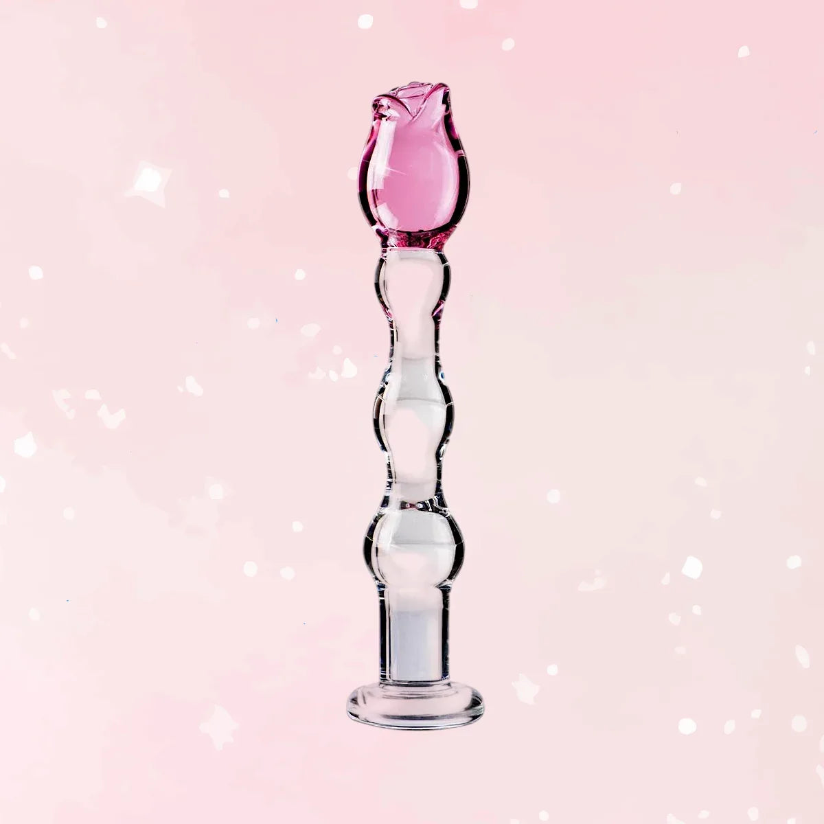 Icicles Rose Hand Blown Glass Massager - Puppy's Aesthetics