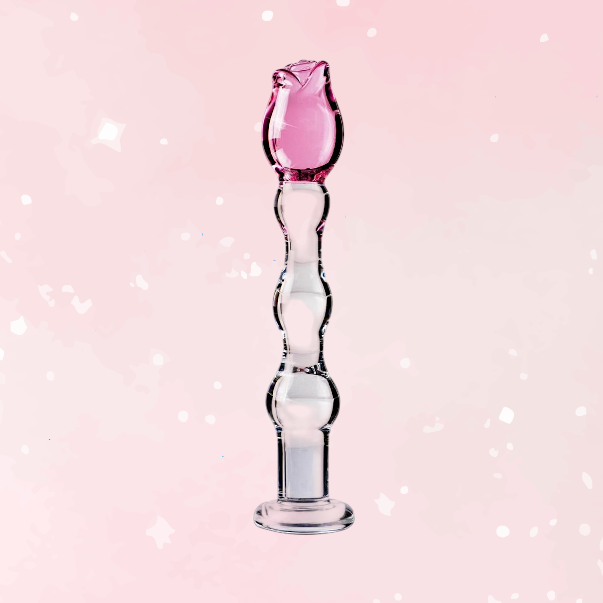 Icicles Rose Hand Blown Glass Massager