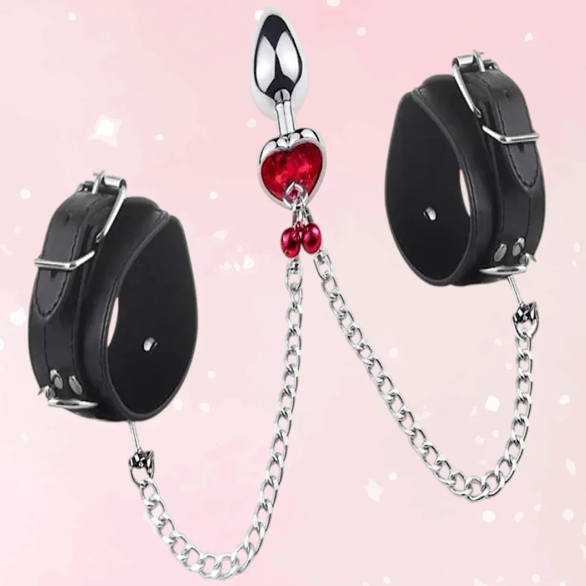 Cherry Heart Butt Plug Handcuffs - Puppy's Aesthetics