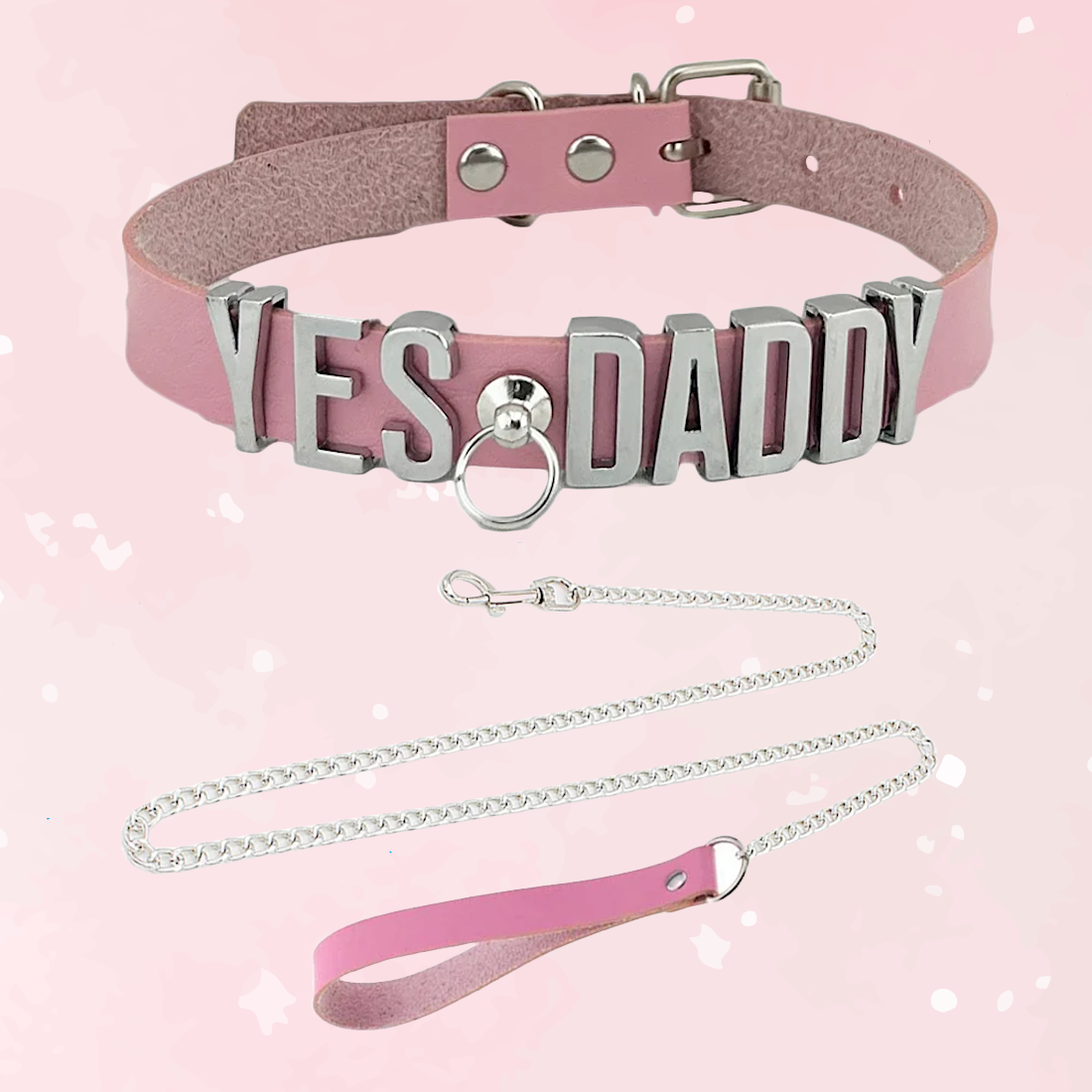 Yes Daddy Pink Collar + Leash (Colors)