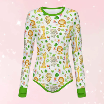 Jungle Friends Playtime Long Sleeve CuddleSuit - Puppy's Aesthetics