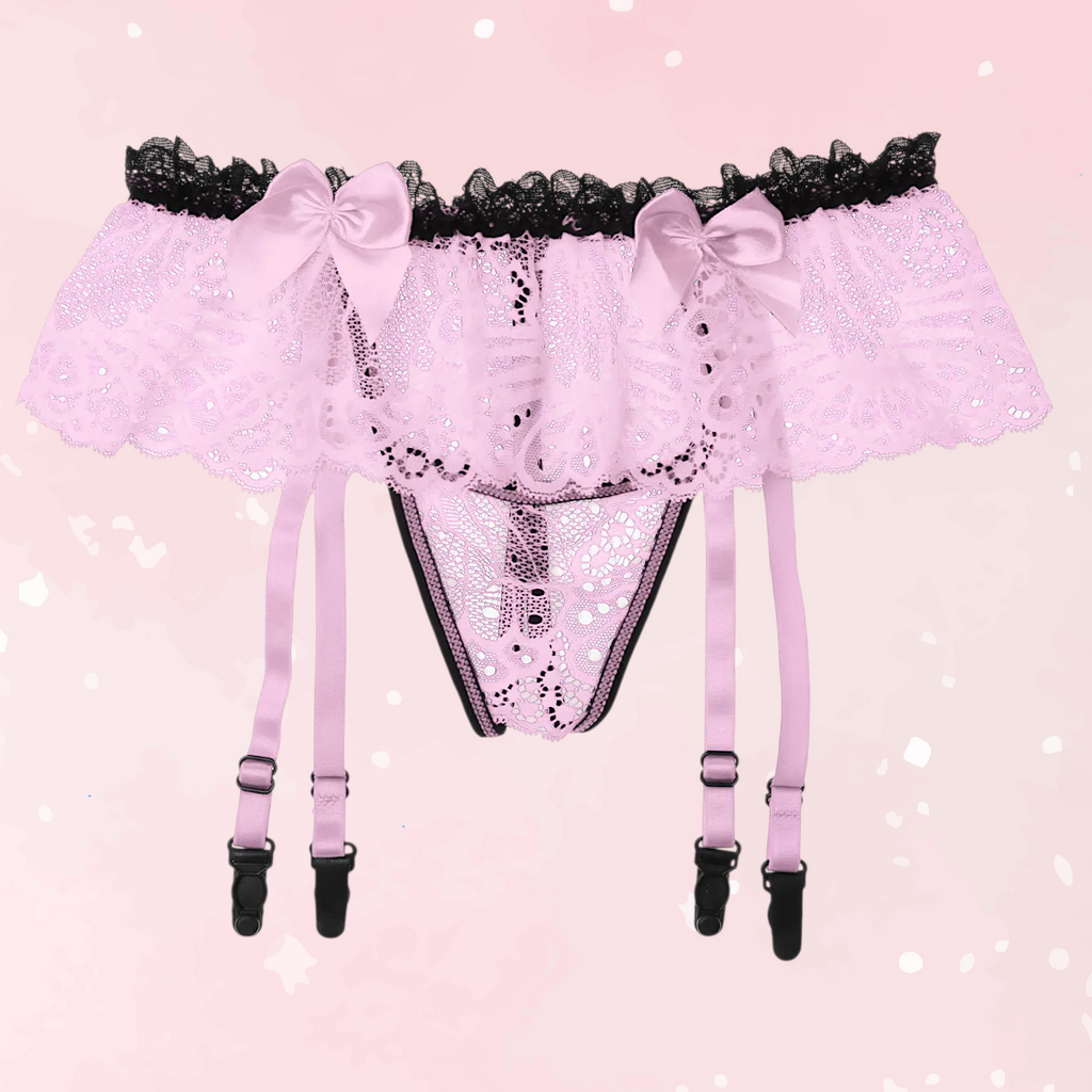 Sissy Garter Lace Bow Briefs (Colors)