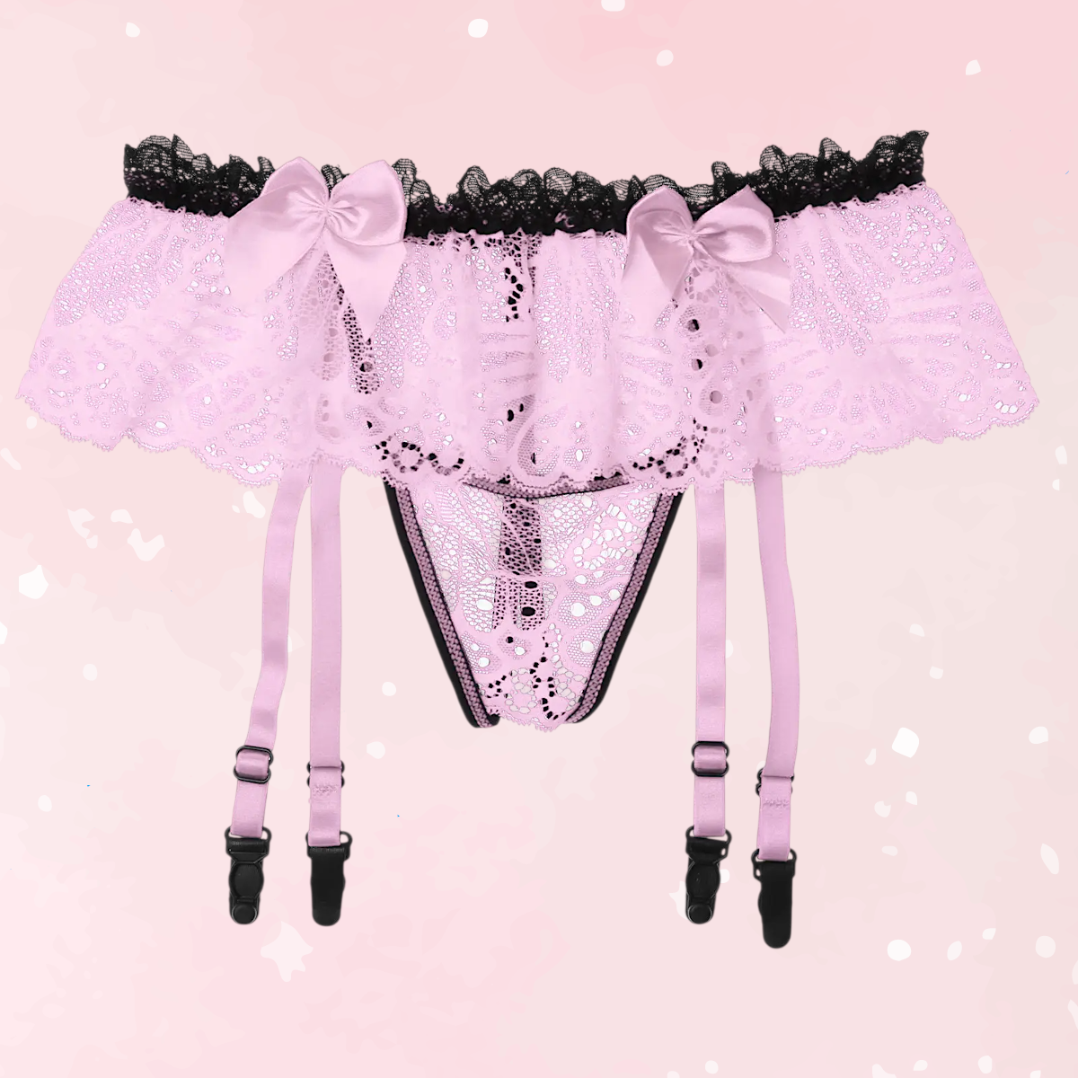 Sissy Garter Lace Bow Briefs (Colors)