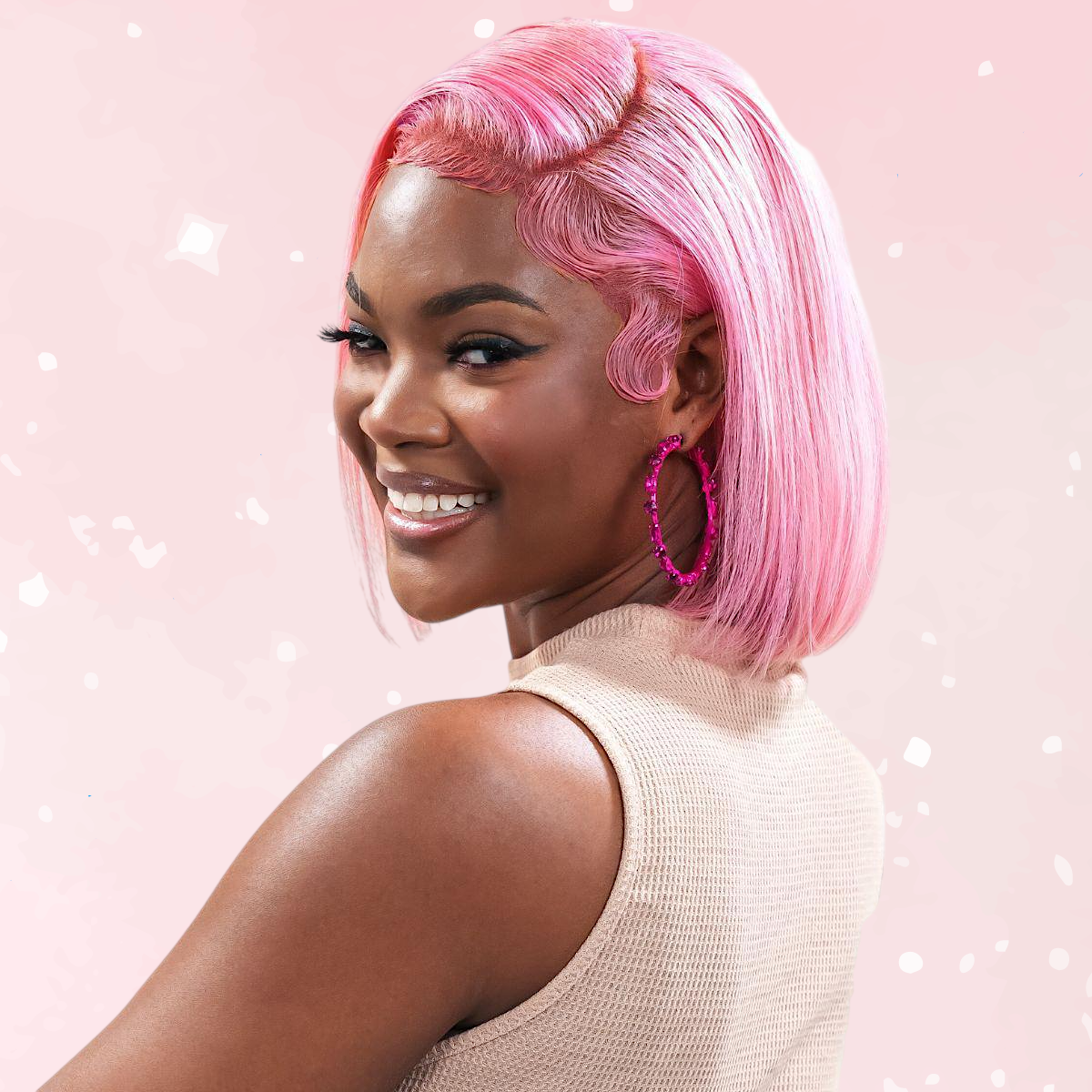 Cotton Candy Transparent Lace Front Bob Wig
