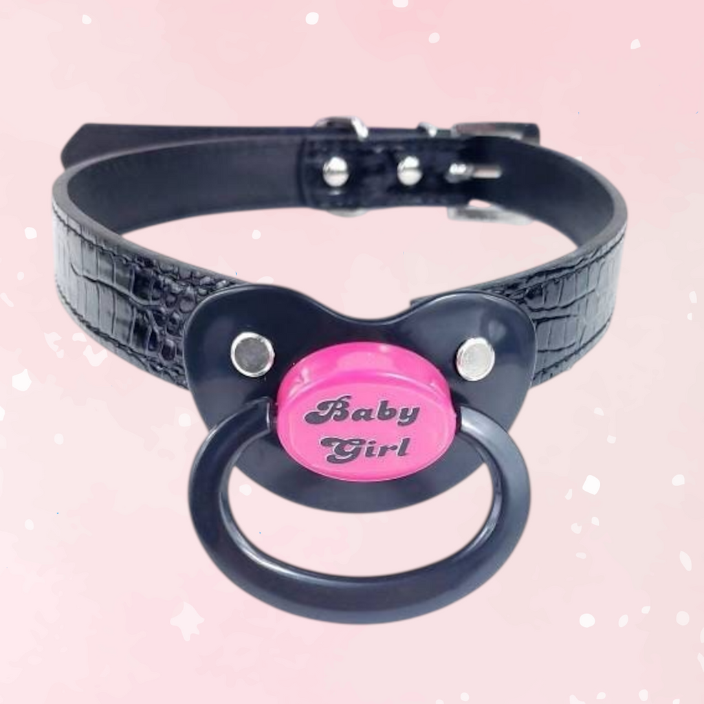 Baby Girl Black Pacifier Gag