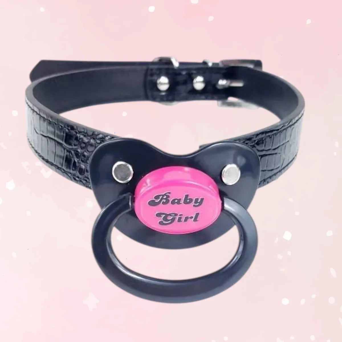 Baby Girl Black Pacifier Gag - Puppy's Aesthetics