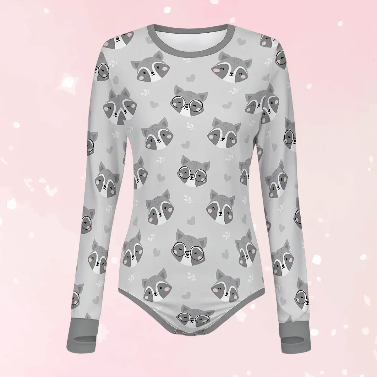 Sleepy Raccoon Long Sleeve CuddleSuit - Puppy's Aesthetics