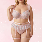 Plus Size Floral Lingerie Set