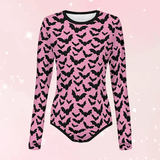 Pastel Batty Long Sleeve Bodysuit - Puppy's Aesthetics