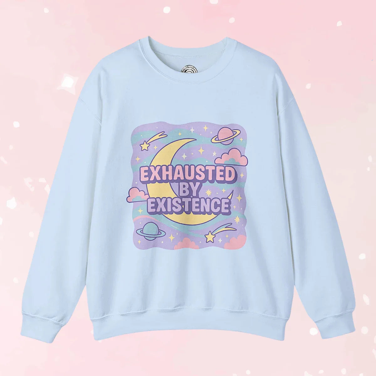 Exhausted by Existence Crew Sweater (Colors) - Puppy's Aesthetics