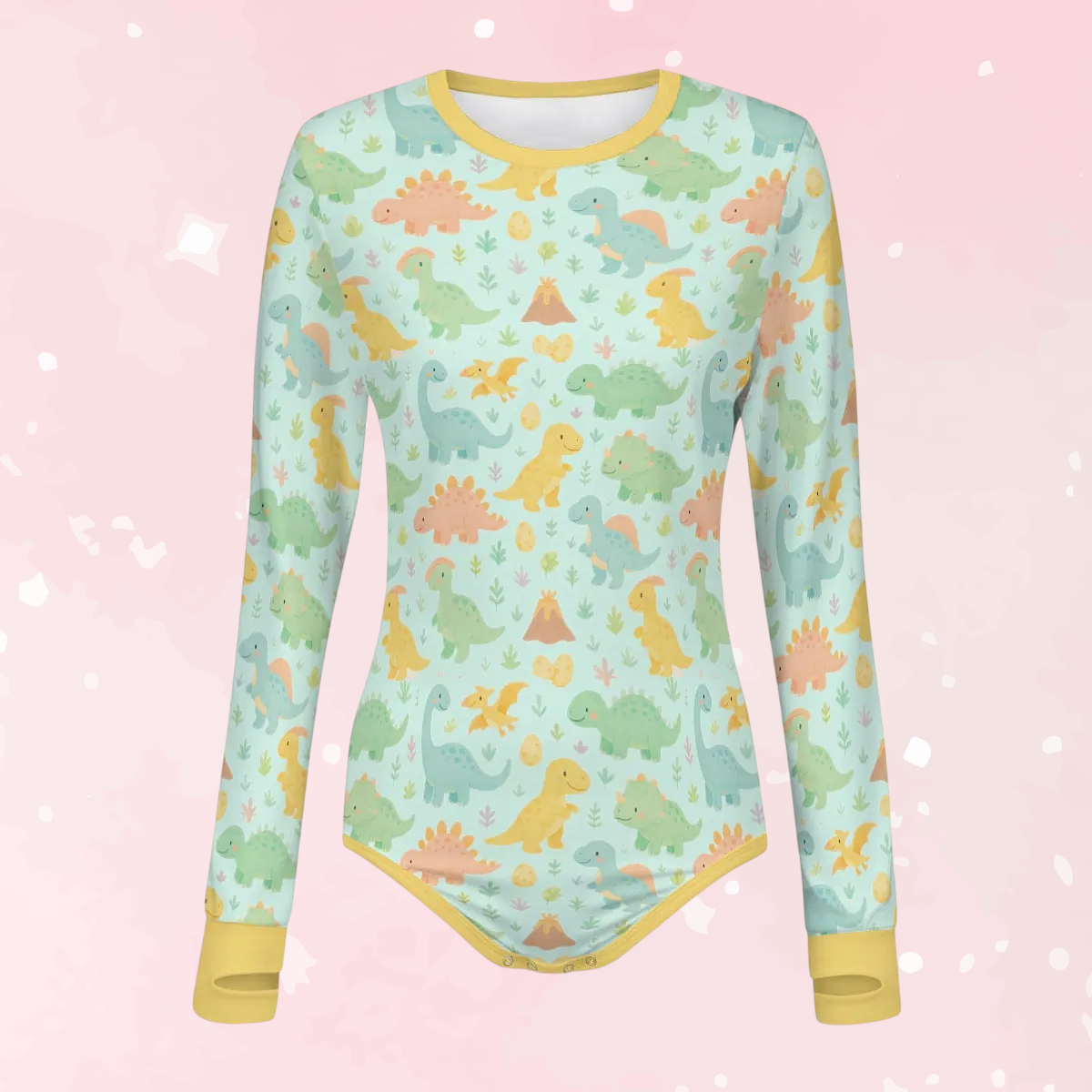 Dino Dreamland Long Sleeve CuddleSuit