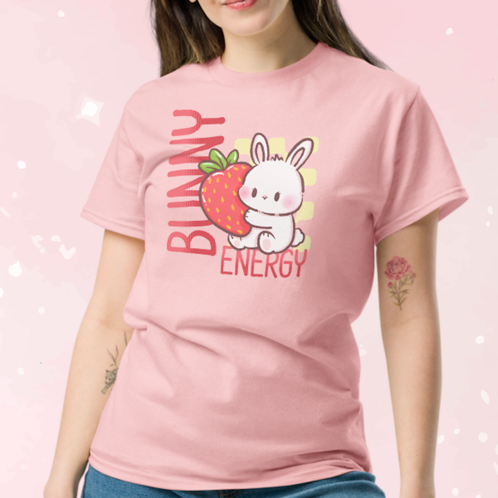 Pink Bunny Energy Play Tee - Puppy's Aesthetics