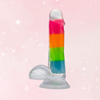 Elite Rainbow Rave Glow Dark Dildo
