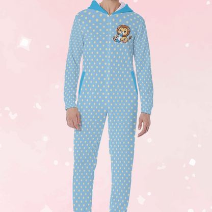 Blue Baby Lion Hooded Pajamas