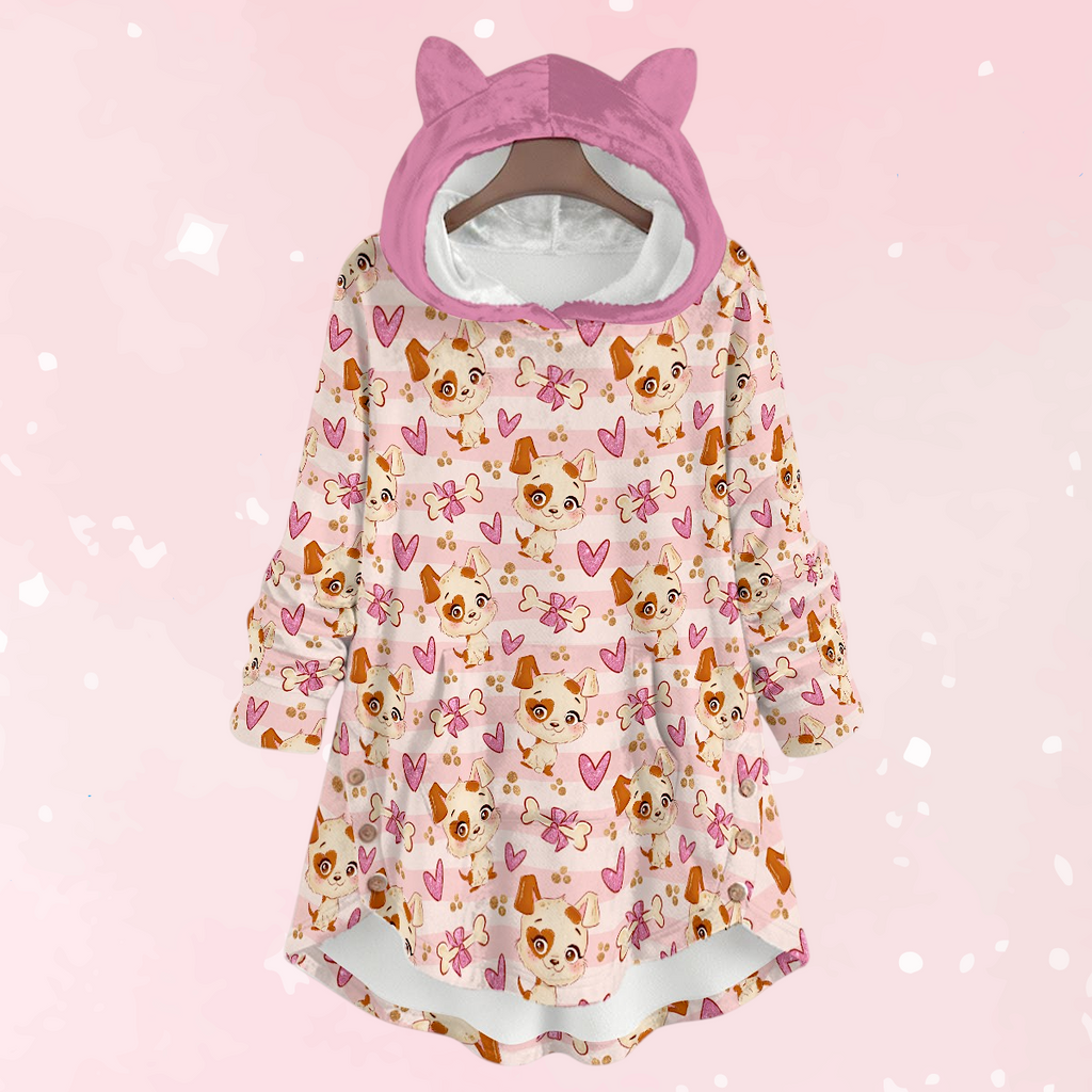 Puppy Love Flannel Ears Hoodie