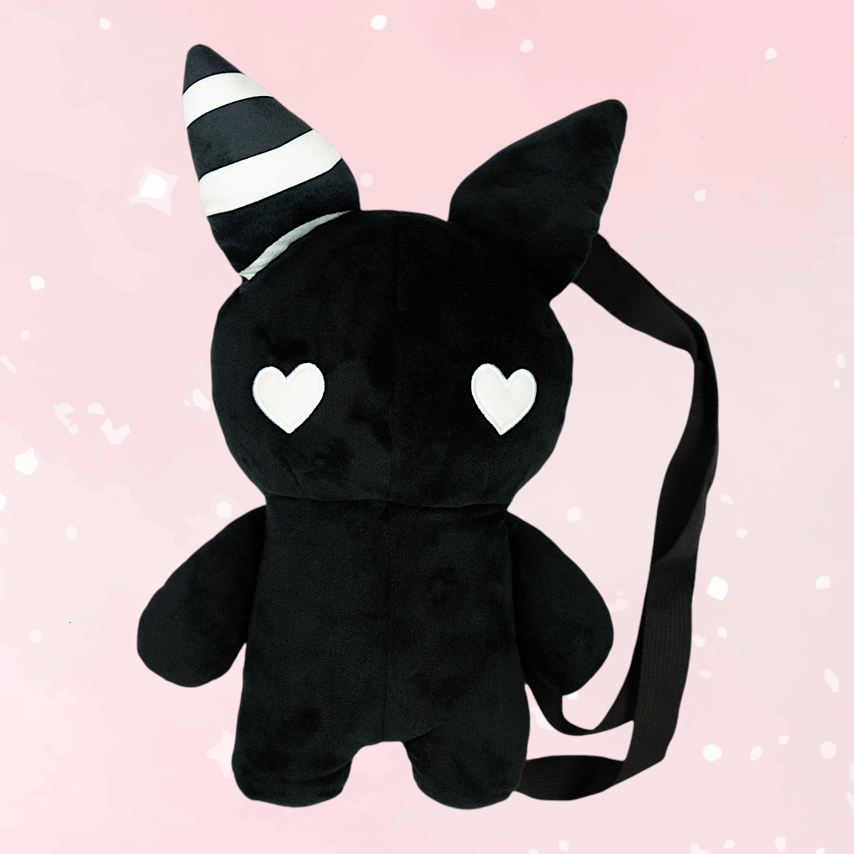 Rabbit Plush Backpack – Black (14”)